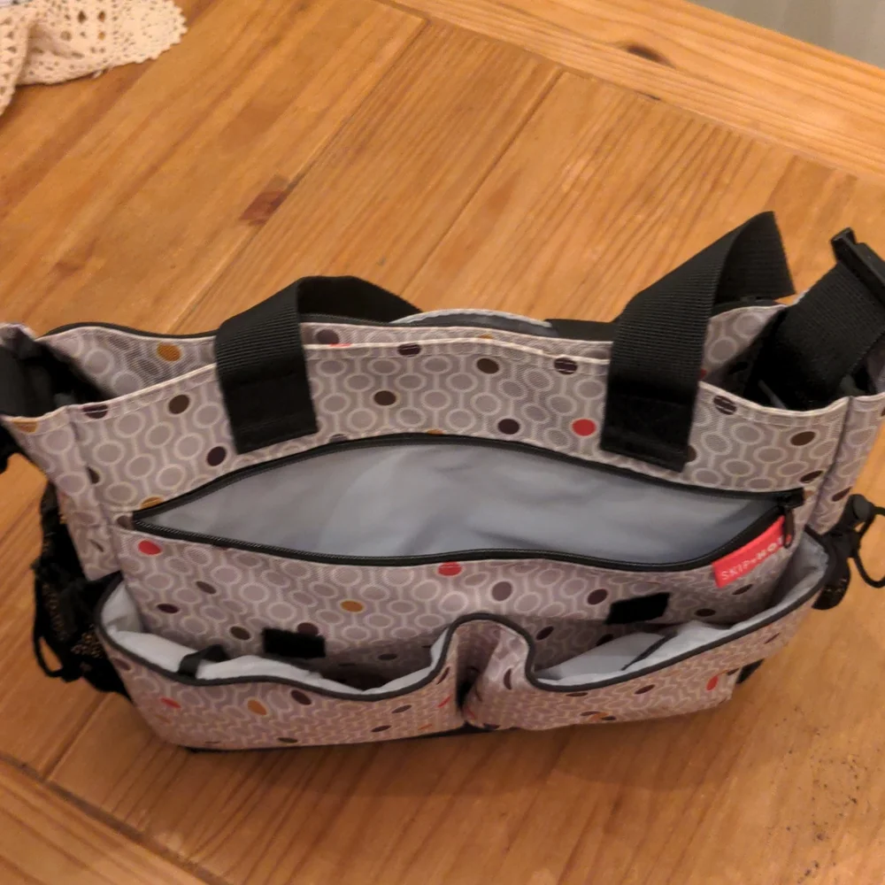 Skip Hop Black and Gray Geo Print Diaper Bag